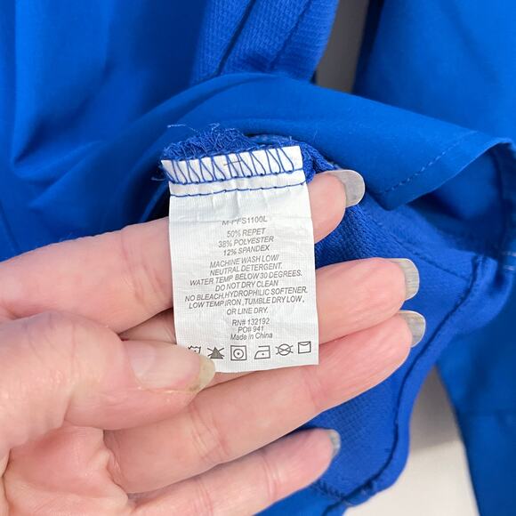 Mojo Sportswear Co Fishing Shirt Men's Medium Blue Pearl Snap Vented Quick Dry - Picture 7 of 13